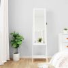 Mirror Jewellery Cabinet with LED Lights Free Standing White