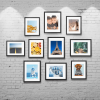 Black Picture Frame Set of 5; Wall Mounting Gallery Photo Frames
