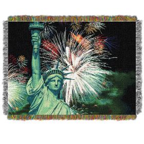 Lady Liberty Licensed 48"x 60" Metallic Woven Tapestry Throw by The Northwest Company