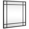 Wall Mirror Black 15.7"x15.7" Square Iron