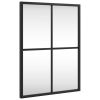 Wall Mirror Black 11.8"x15.7" Rectangle Iron