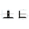 Floating Wall Mounted Shelf | 44 lbs Weight Capacity | 2 Shelves Tinted Tempered Glass | Black