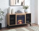 ACME Gamaliel Fireplace in Oak & Espresso Finish AC00848