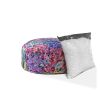 Indoor SPRING GARDEN Multi Round Zipper Pouf - Stuffed - Extra Beads Included! - 24in dia x 20in tall