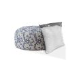 Indoor TURTLE LIFE Vintage Navy Round Zipper Pouf - Stuffed - Extra Beads Included! - 24in dia x 20in tall