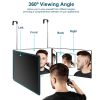 3 Way Mirror with Telescopic Hanger Tri-fold Mirror Personal Makeup Mirror for Self Shaving Hair Cutting Dyeing Curling Braiding