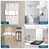 3 Way Mirror with Telescopic Hanger Tri-fold Mirror Personal Makeup Mirror for Self Shaving Hair Cutting Dyeing Curling Braiding