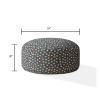Indoor DANCING DOTS Greyish Blue Round Zipper Pouf - Cover Only - 24in dia x 20in tall