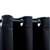 Blackout Curtains with Rings 2 pcs Black 37"x84" Fabric