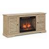 Bridgevine Home Topanga 68 inch Electric Fireplace TV Console for TVs up to 80 inches, Alabaster finish
