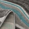 4' x 6' Carved Waves Teal Indoor Area Rug