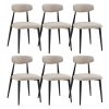 (Set of 6)Dining Chairs , Upholstered Chairs with Metal Legs for Kitchen Dining Room,Light Grey