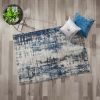 Navy Abstract Accent Rug, 5' x 7'