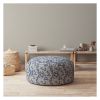Indoor TURTLE LIFE Vintage Navy Round Zipper Pouf - Cover Only - 24in dia x 20in tall