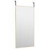 Door Mirror Gold 19.7"x39.4" Glass and Aluminum