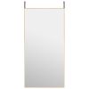 Door Mirror Gold 19.7"x39.4" Glass and Aluminum