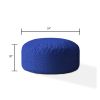 Indoor MINKY DIMPLE DOT Plush Royal Blue Round Zipper Pouf - Stuffed - Extra Beads Included! - 24in dia x 20in tall