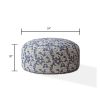 Indoor TURTLE LIFE Vintage Navy Round Zipper Pouf - Cover Only - 24in dia x 20in tall