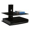 Floating Wall Mounted Shelf | 44 lbs Weight Capacity | 2 Shelves Tinted Tempered Glass | Black