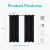 2 Panels Blackout Curtains for Bedroom with Grommet 42x63 inch Black Color Room Darkening Window Curtains Thermal Insulated Drapes