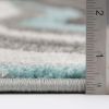 4' x 6' Carved Waves Teal Indoor Area Rug