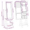 Mirror Jewellery Cabinet with LED Lights Free Standing White
