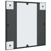 Wall Mirror Black 15.7"x15.7" Square Iron