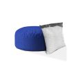 Indoor MINKY DIMPLE DOT Plush Royal Blue Round Zipper Pouf - Stuffed - Extra Beads Included! - 24in dia x 20in tall
