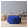 Indoor MINKY DIMPLE DOT Plush Royal Blue Round Zipper Pouf - Stuffed - Extra Beads Included! - 24in dia x 20in tall