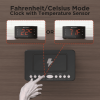 Emerson SmartSet Wireless Charging, Dual Alarm Clock Radio, 1.4' Red LED Display, Temperature Sensor, CKSW0555
