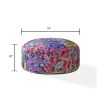 Indoor SPRING GARDEN Multi Round Zipper Pouf - Stuffed - Extra Beads Included! - 24in dia x 20in tall