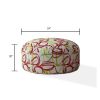 Indoor RIBBONS & TWIRLS Green Round Zipper Pouf - Cover Only - 24in dia x 20in tall